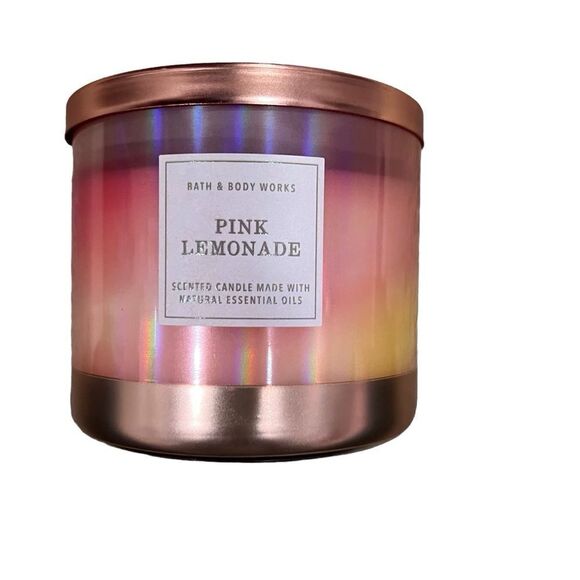 NWT‎ Bath and Body Works Essential Oil Pink Lemonade Candle NEW Summer Fresh - Picture 1 of 7